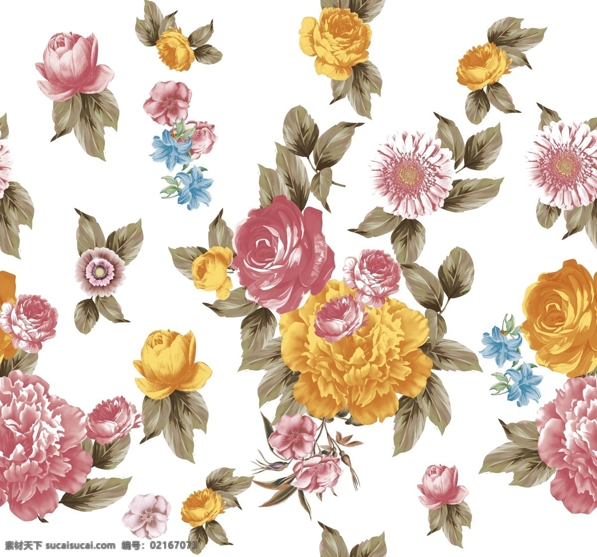 大牌图片 玫瑰花 手绘花 大牌花型 小碎花 牡丹花 环境设计 效果图
