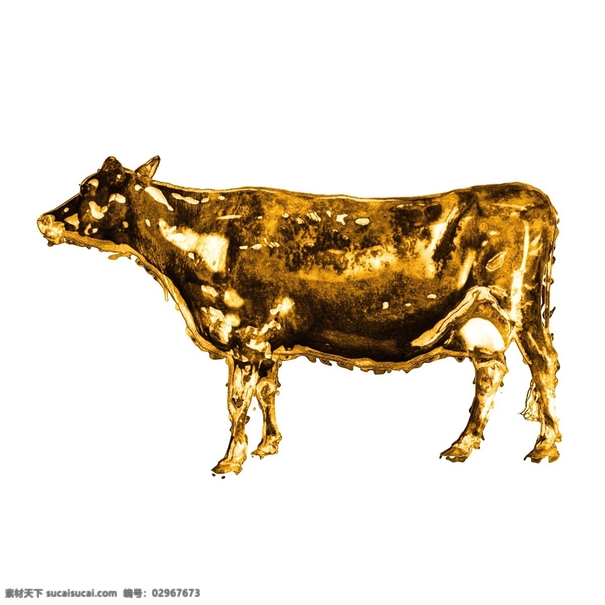 黄金 元素 金牛 雕塑 贴图 金属光泽 金属材质 立体底纹 富贵 黄金母牛 黄金公牛 金属表面 质感金属 金牛雕塑