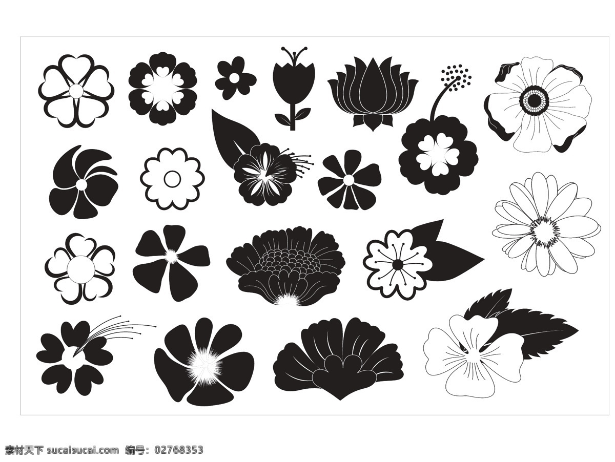 花朵免费下载 潮流 花朵 中国风 矢量图