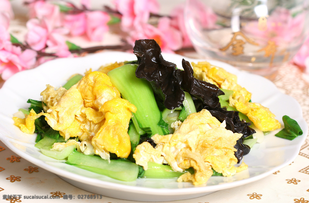 素木须 素菜 木须 鸡蛋 油菜 木耳 炒菜 热菜 家常菜 传统美食 餐饮美食