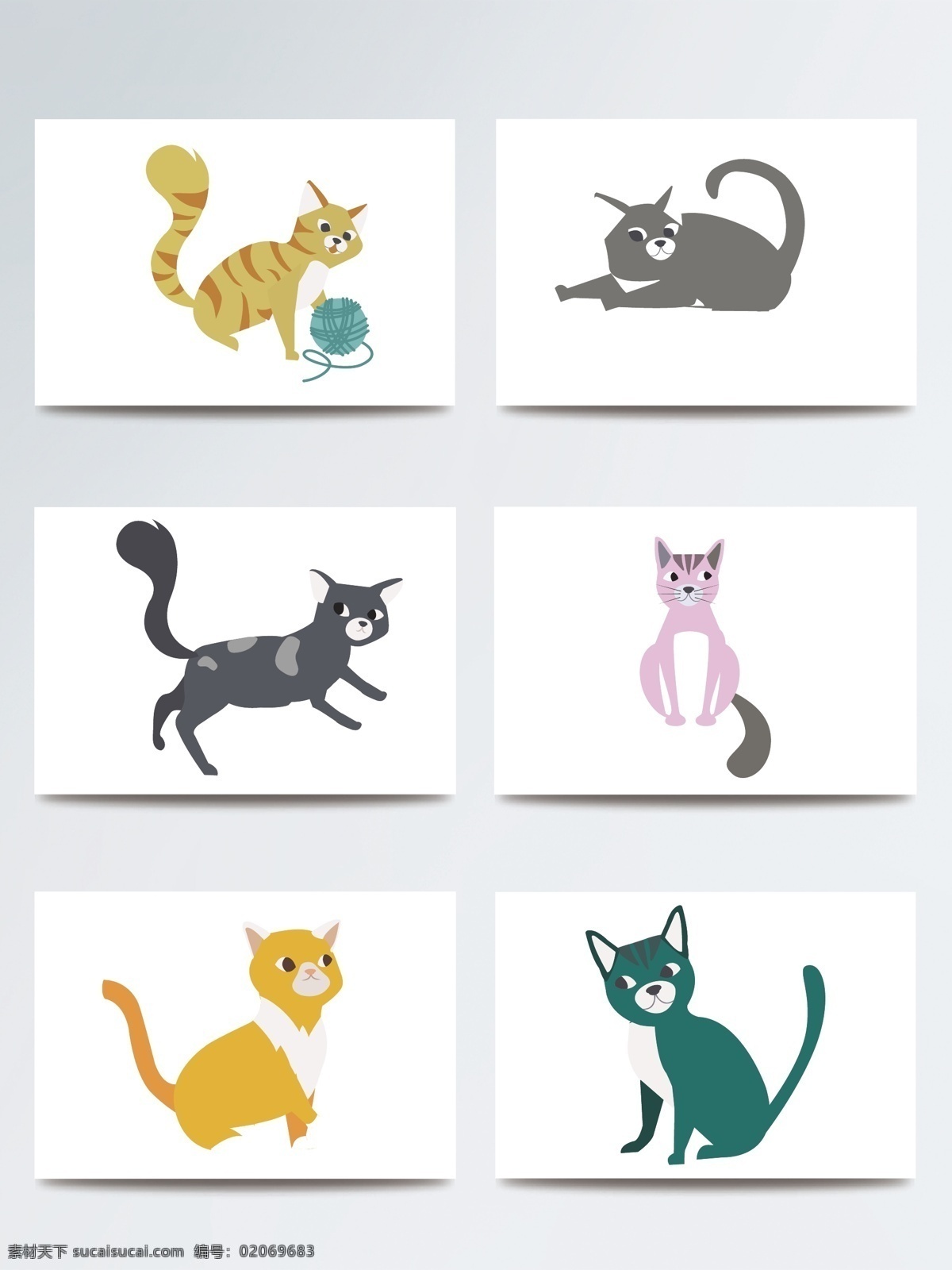猫咪 矢量 元素 背景素材 矢量设计 背景装饰 小猫 元素设计 ai合成