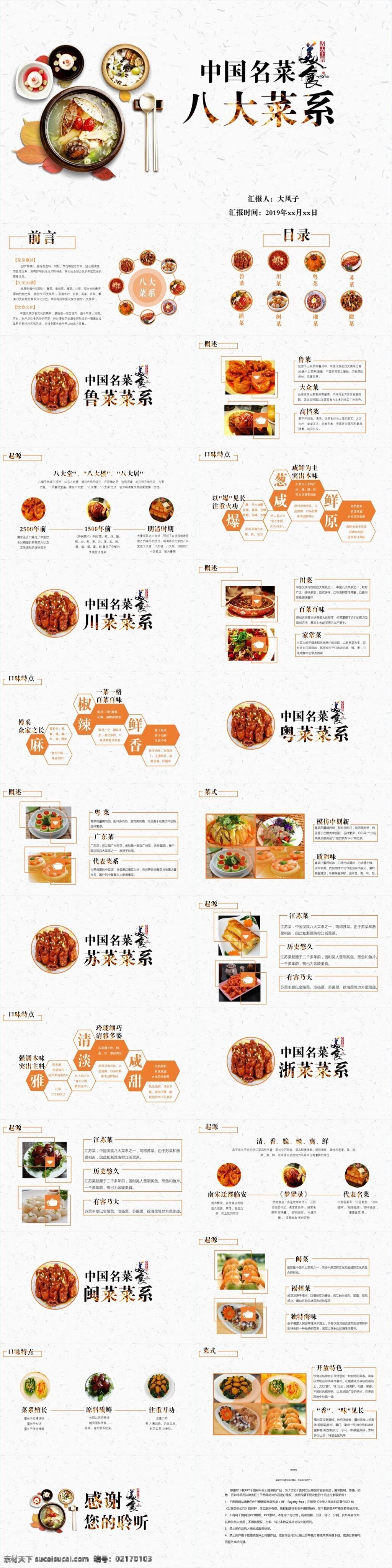 扁平化 风格 八大菜系 美食 简介 模板 扁平化风格 中国美食 美食简介 产品介绍 培训课件 学习汇报 总结汇报 ppt模板