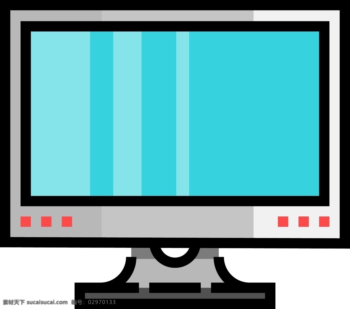 电脑 扁平化 免 扣 台式电脑 办公工具 台式机 pc 商务办公 显示器 有趣的 撞色系 蓝色系
