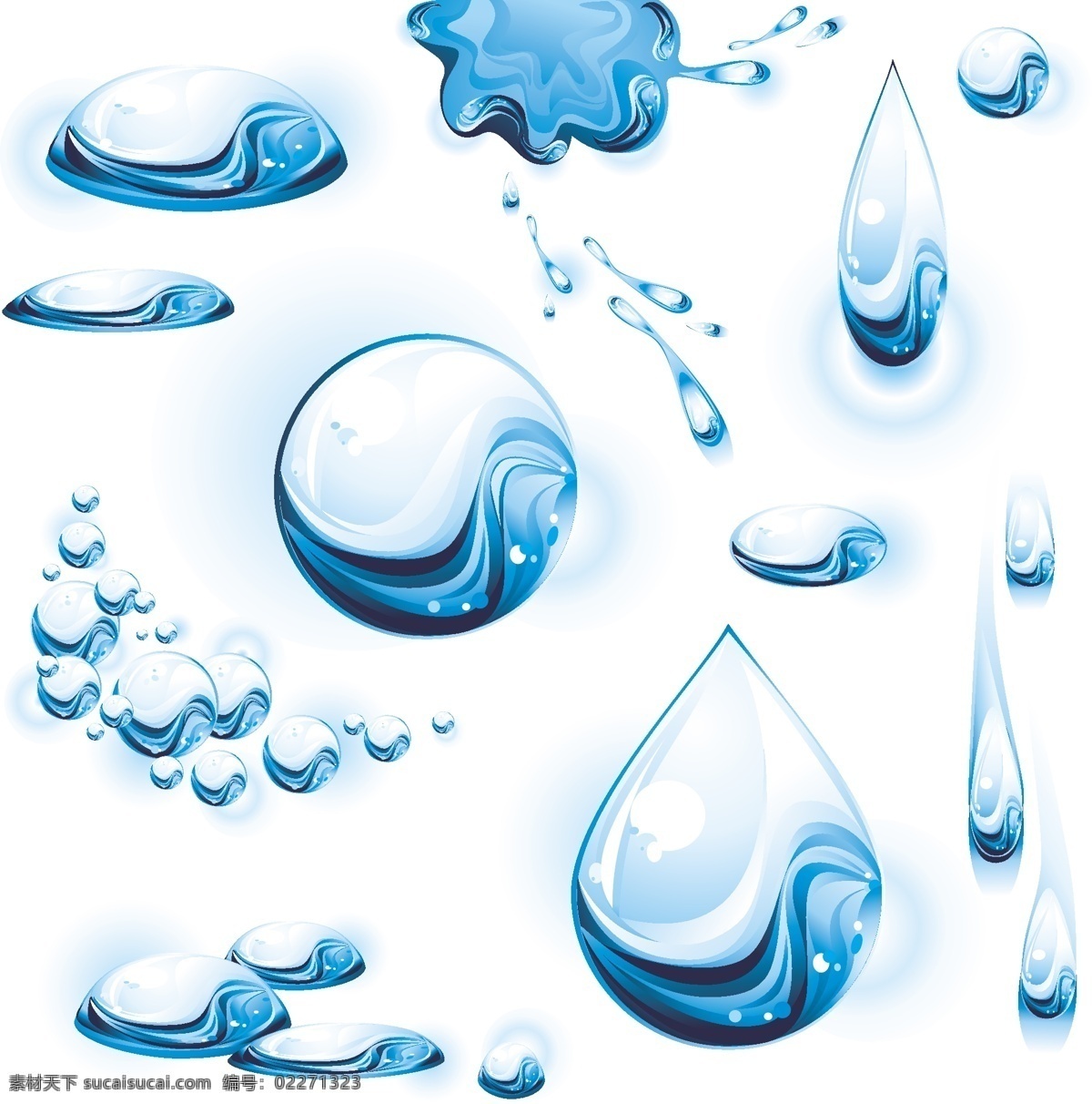 下降 水泡 矢量 水滴 水的痕迹 矢量图 其他矢量图
