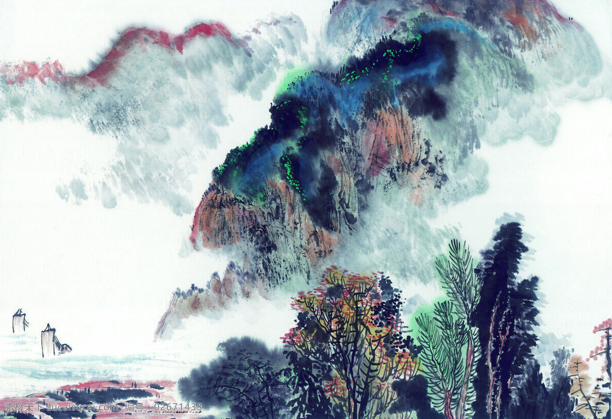 山水水墨画 古代山水画 高清晰 300点 文化艺术 绘画书法 设计图库