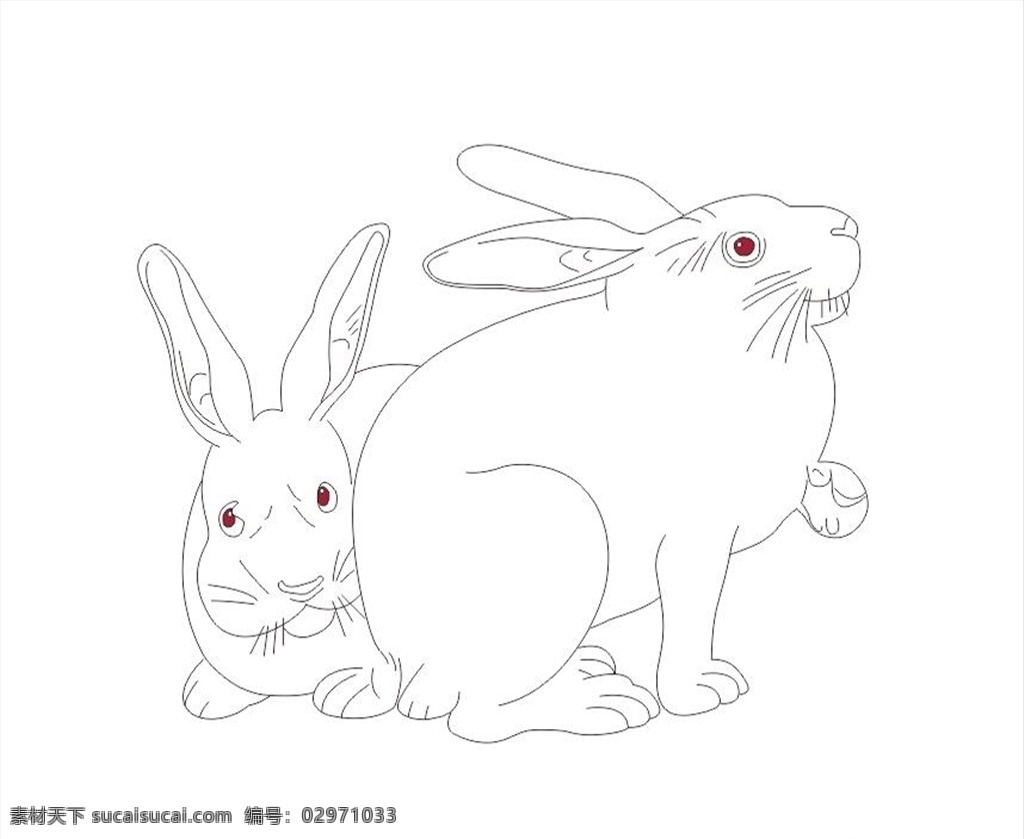 兔子 手绘图 小白兔 卡通动物 线描图 奇妙部落 文化艺术 绘画书法