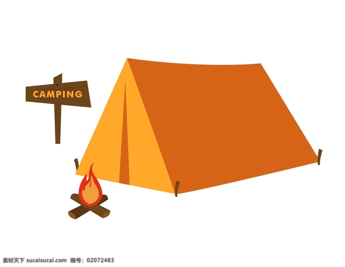 矢量 火焰 帐篷 室外 过夜 元素 手绘 标牌 室外活动 ai元素 免扣元素