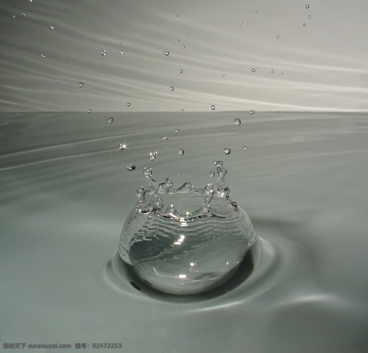 水滴效果 水滴 水冠 波纹 灰色