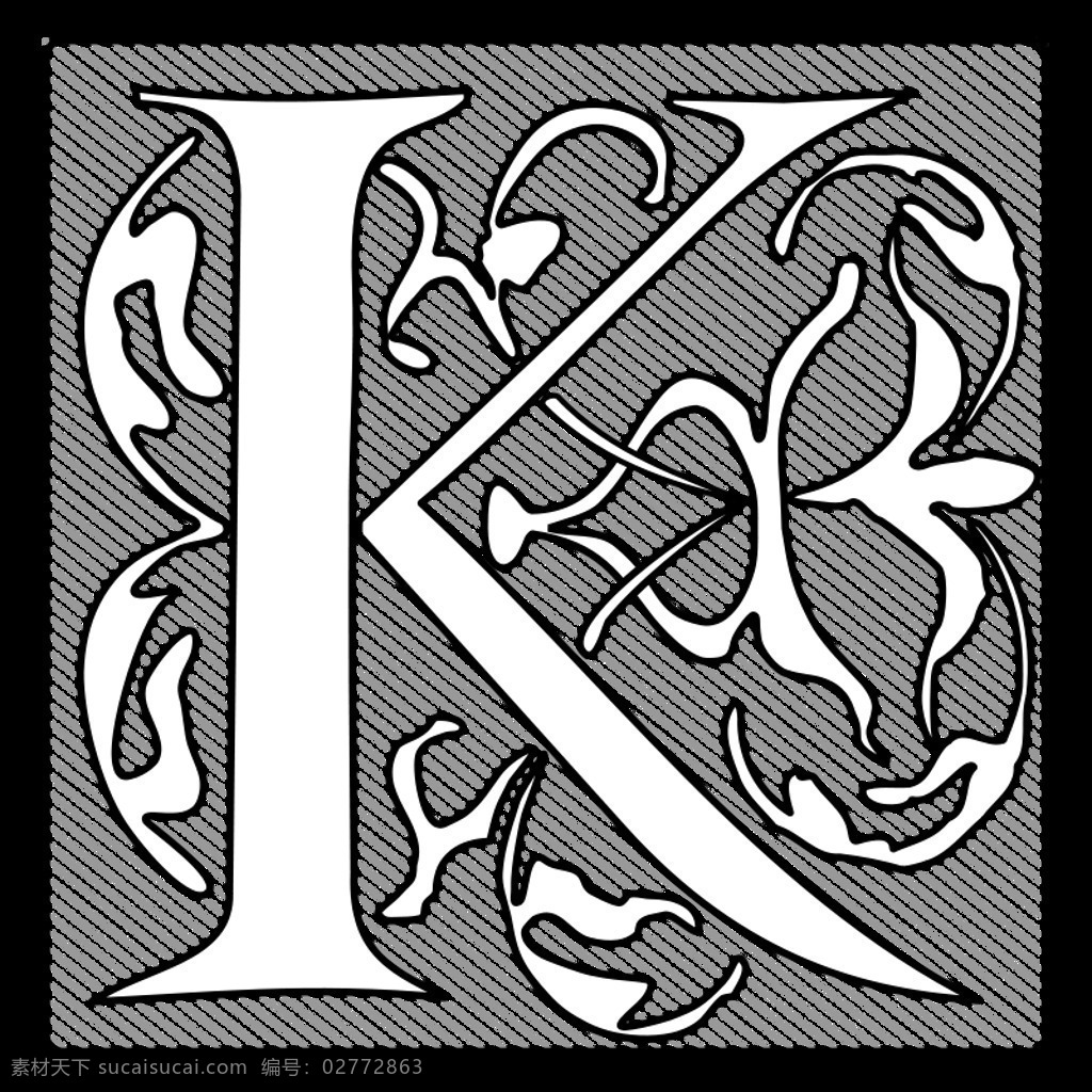 大写字母 k 初始 排版 手稿 图解 装饰 字体 最初的 信 世纪中期 插画集