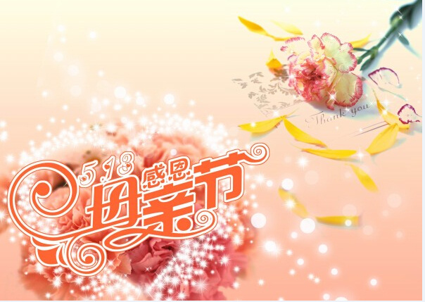 感恩 母亲节 海报 白色
