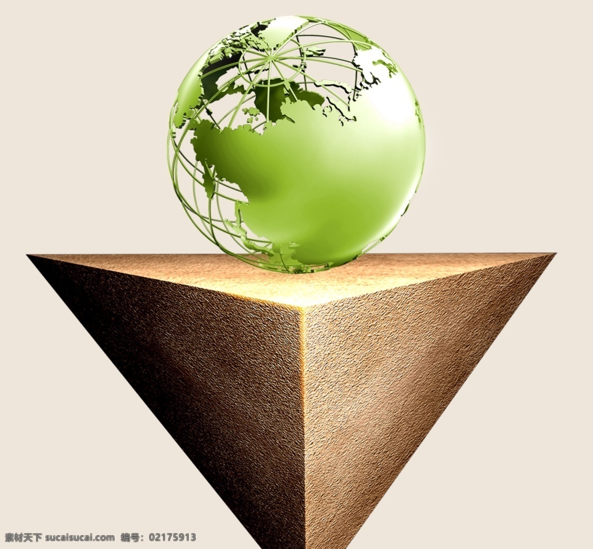 三角型 海报 绿色 主义 世界 地球 三角 psd源文件