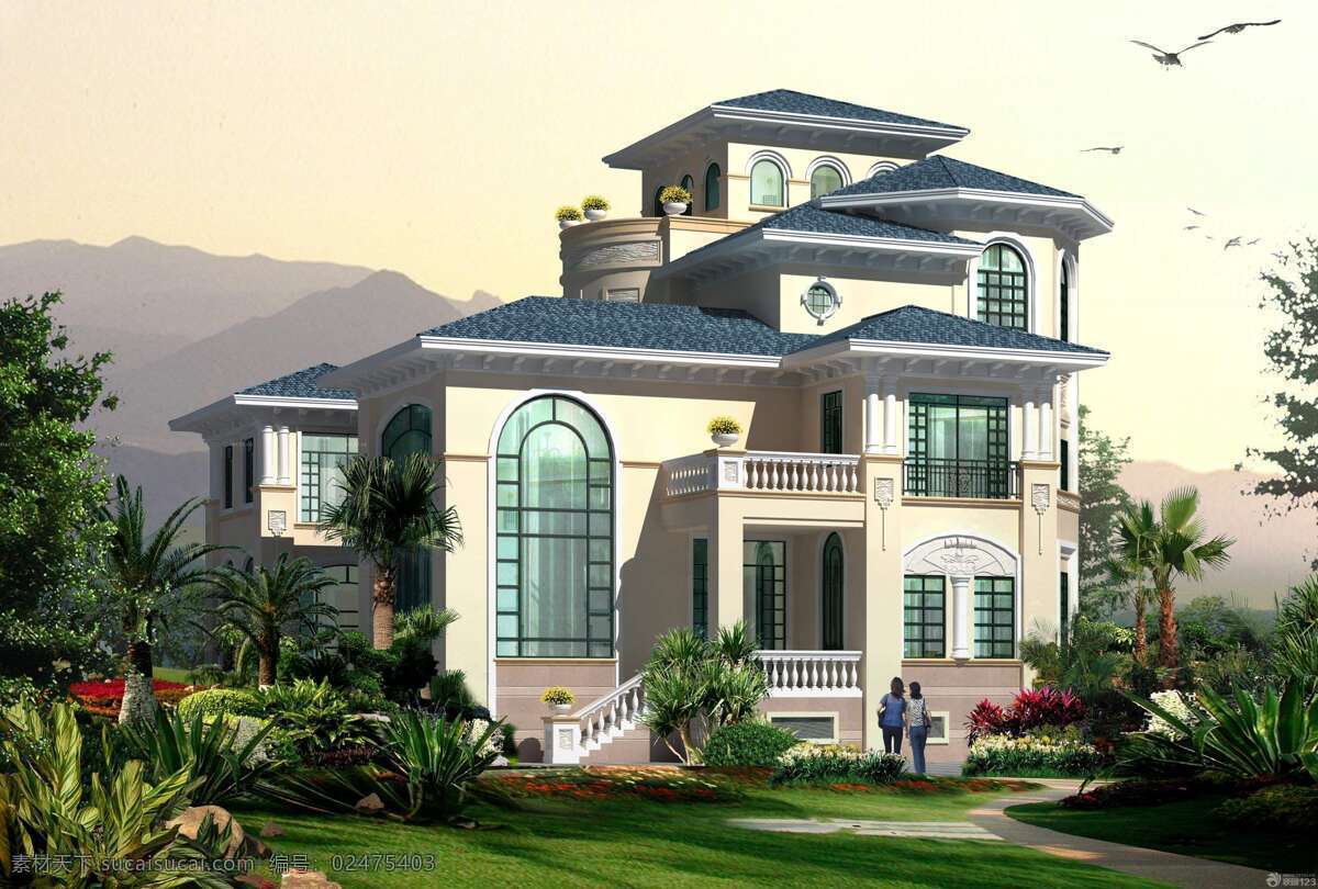 别墅效果图 效果图 房屋效果图 房子效果图 摄影专辑 3d设计 室外模型