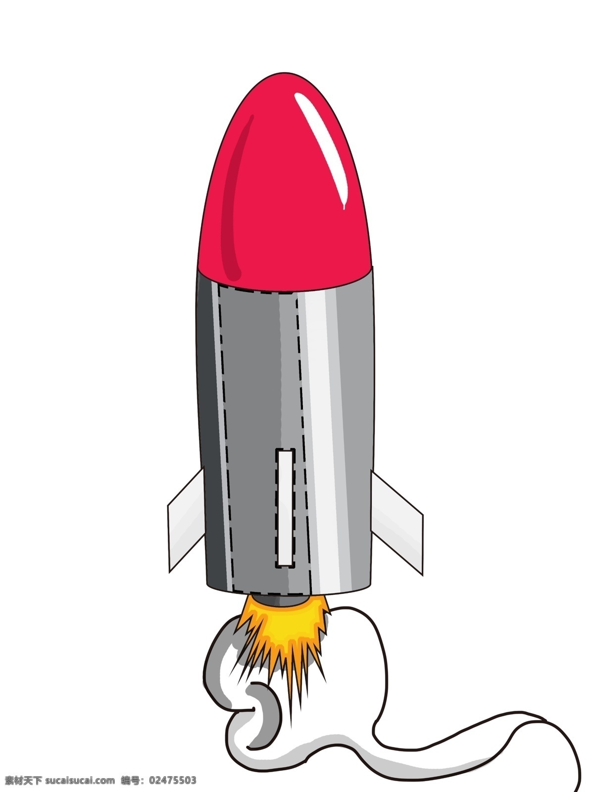 卡通 军事 导弹 插画 卡通导弹插画 红色的导弹 飞行的炸弹 创意军事插画 黄色的火焰 炸弹插画