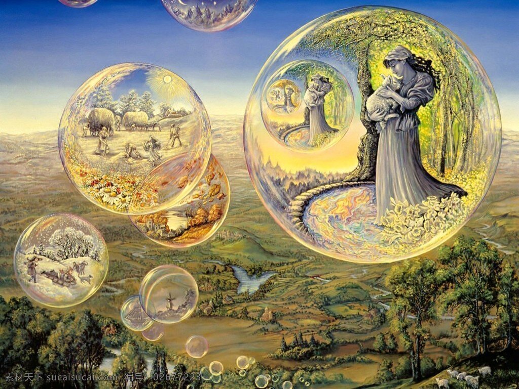 天国 精灵 梦幻 泡泡 人物 文化艺术