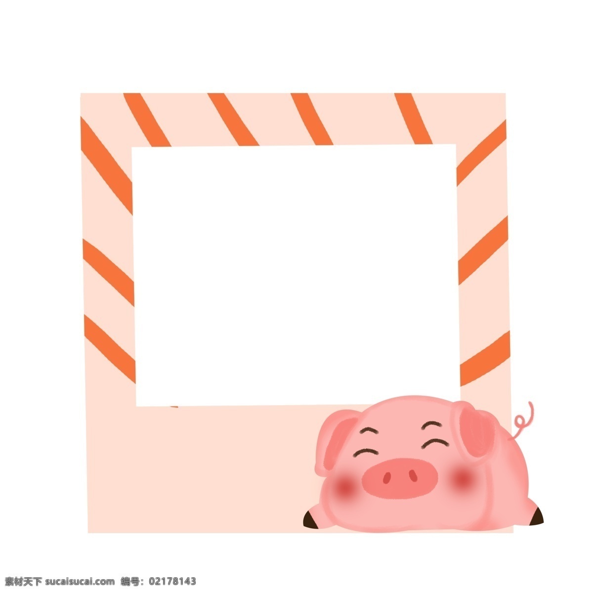 卡通 动物 相框 元素 彩虹相框 插图 动物相框 彩色相框 精美边框 手绘边框 卡通边框 矢量边框 猪