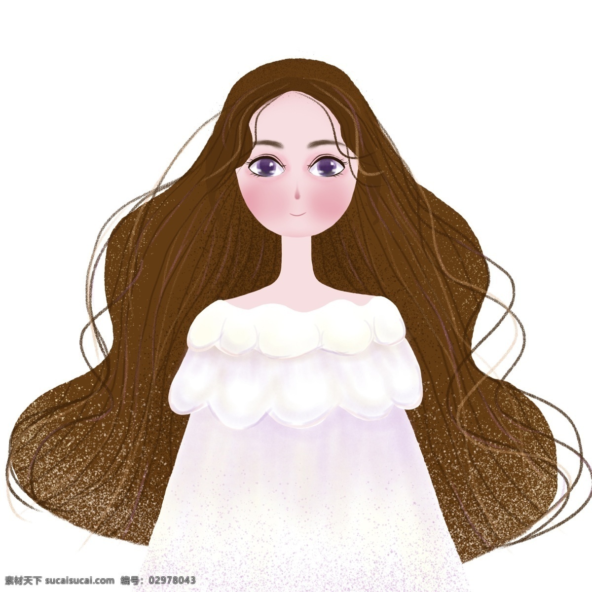 唯美 森 系 女孩 手绘 商用 元素 清新 插画 人物 森系 psd设计