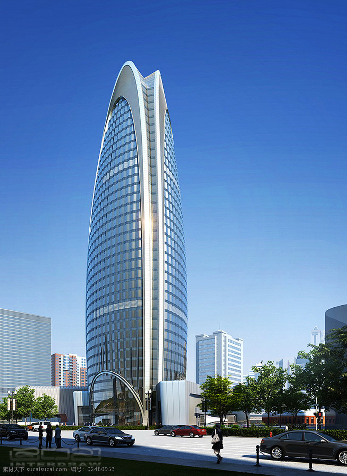 美丽 中式 风格 大厦 建筑 豪华 蓝色