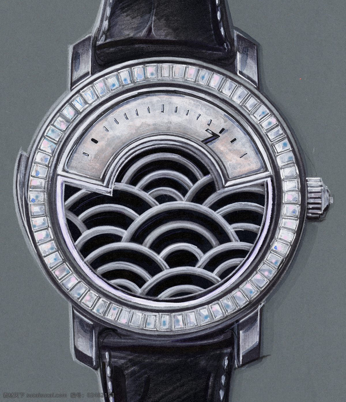 创意 概念设计 黑色 建模 模型 时钟 3d 渲染 手表