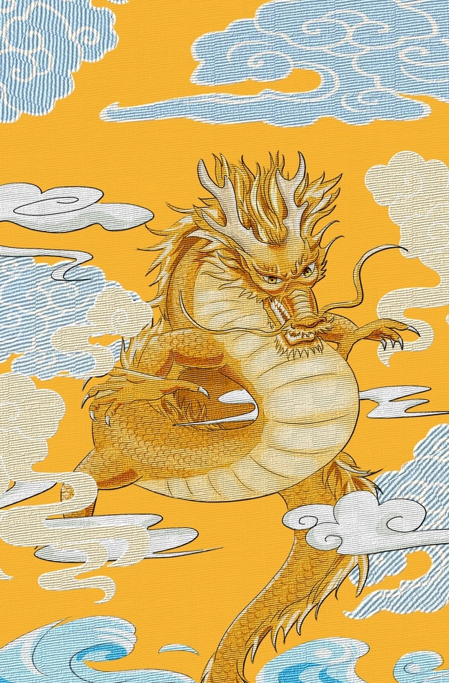 金龙 复古 刺绣 效果 背景 海报 素材图片 古风背景