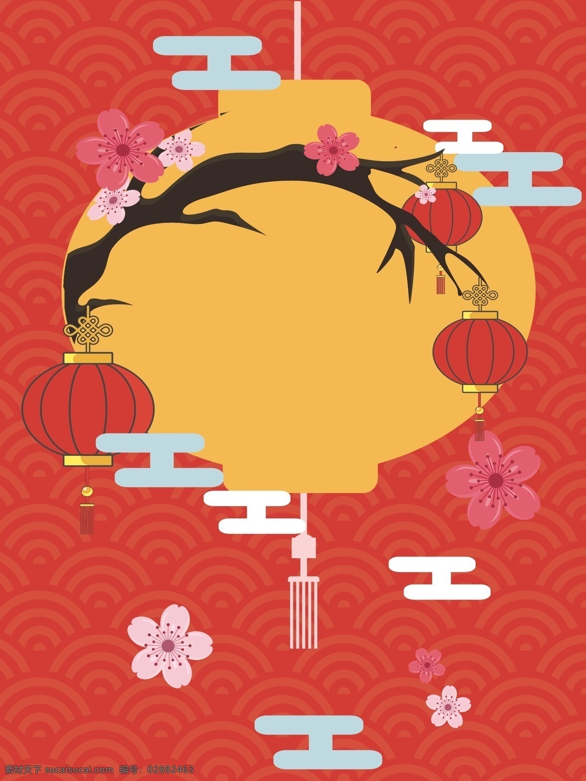大红 灯笼 节日 喜庆 红色 背景 中国风 花卉