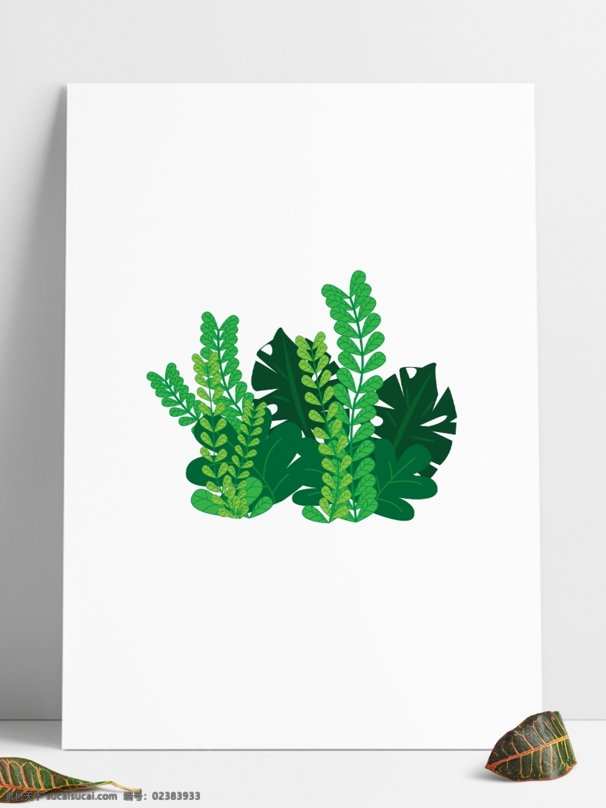 绿色 草丛 植物 元素 卡通 手绘
