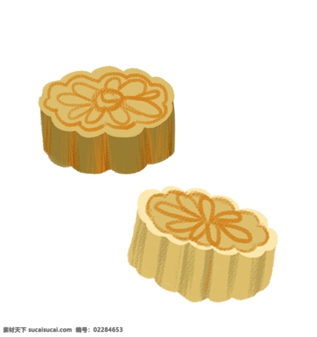 月饼图片 手绘 月饼 矢量 单个