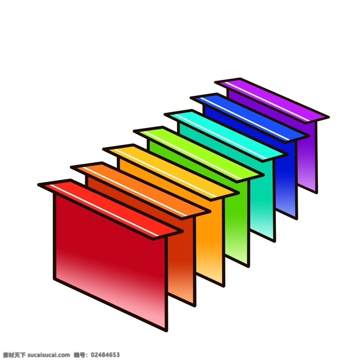 彩色 图案 楼梯 插图 对称的楼梯 彩色楼梯 精美的设计 平面设计 创意插画 登高的楼梯 现代楼梯
