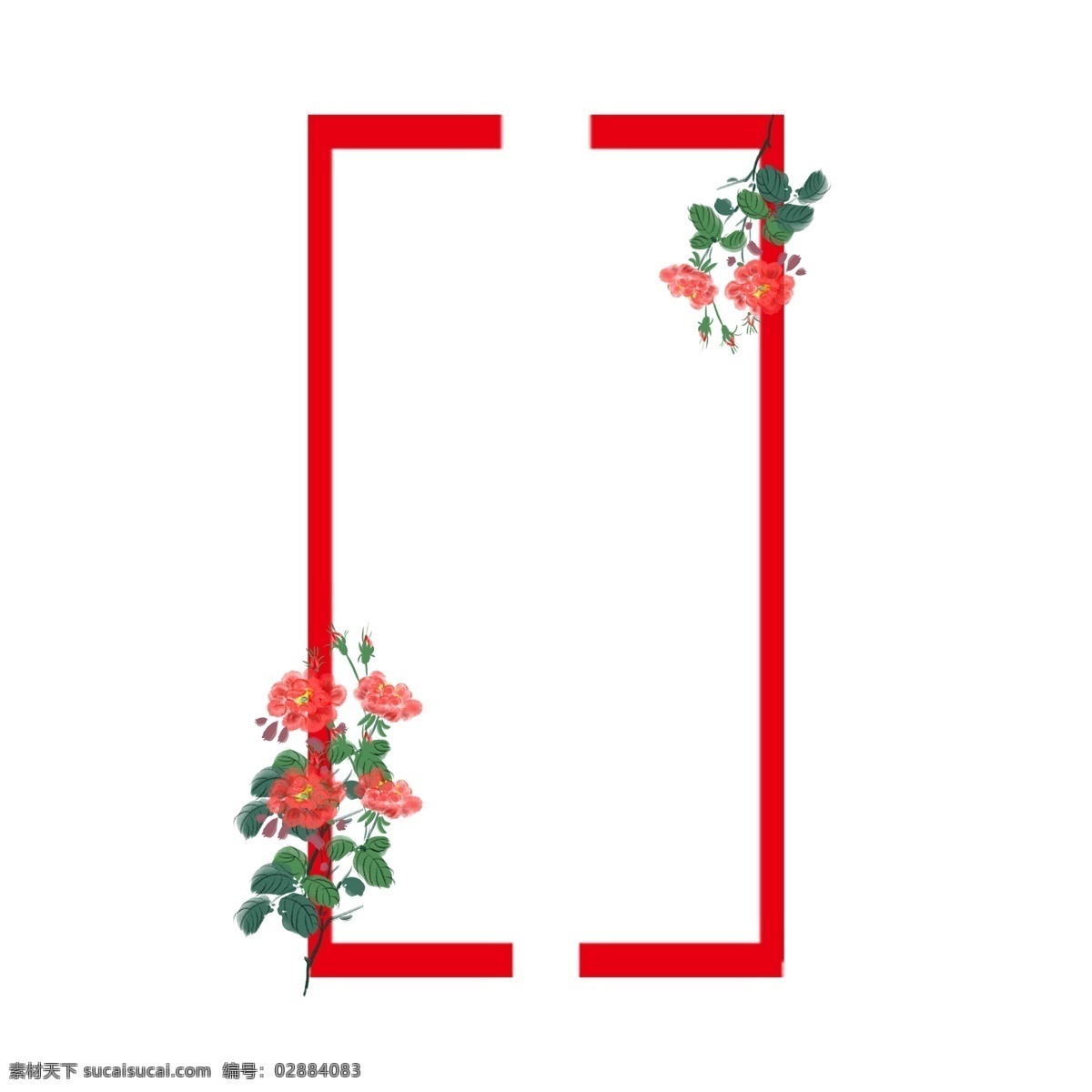 手绘 红色 玫瑰 边框 红色边框 玫瑰花 红玫瑰边框 爱情边框 爱情花朵 插画 插图 手绘爱情边框