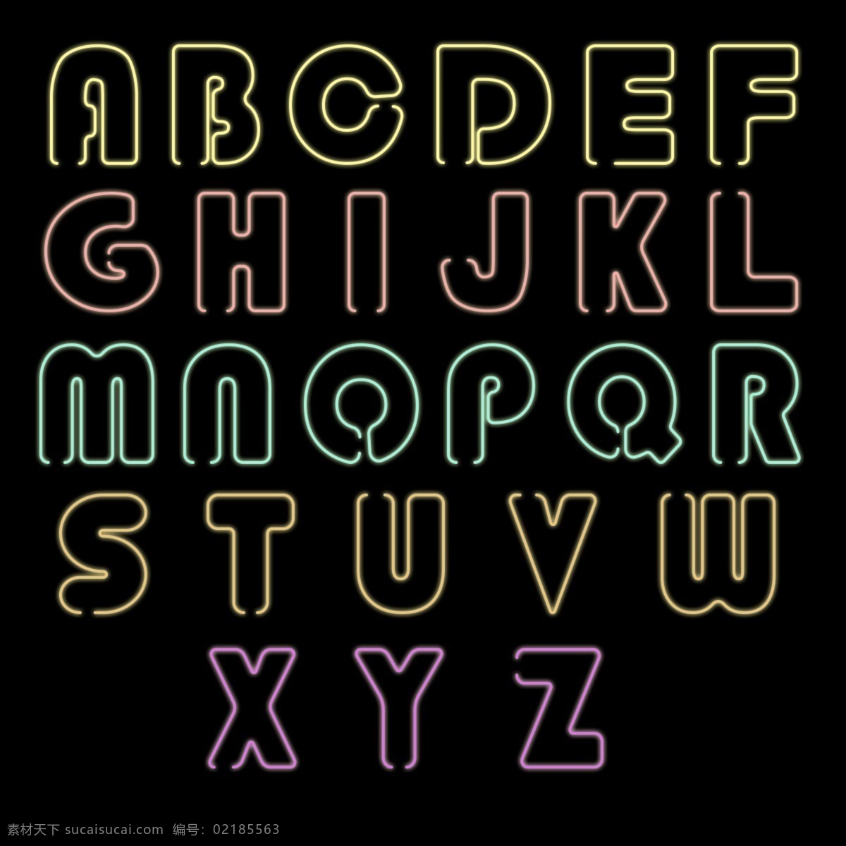 矢量发光字母 手绘发光字母 图层样式 大写字母 英文字母 创意字母 艺术字母 时尚字母 现代字母 简洁字母 简约字母 描边字母 绚丽字母 炫酷字母 线条字母 曲线字母 数字字母 标志图标 其他图标