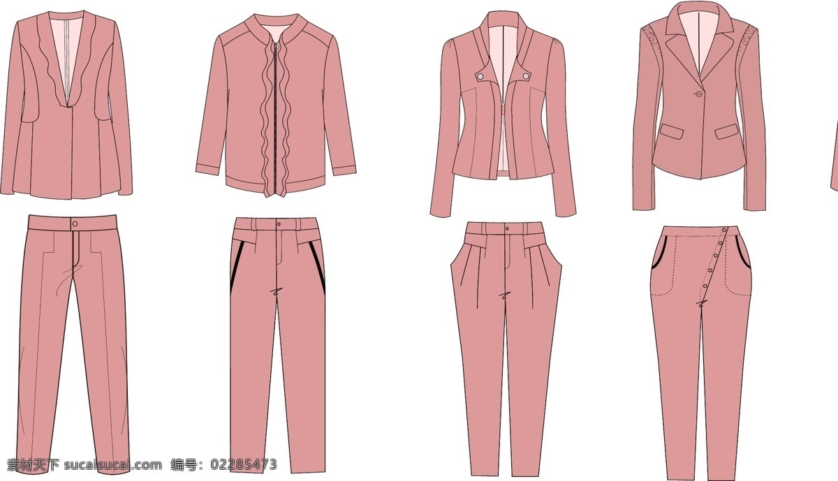 女式 工作服 款式 图 服装设计 工作 款式图 导购服 服装设计图