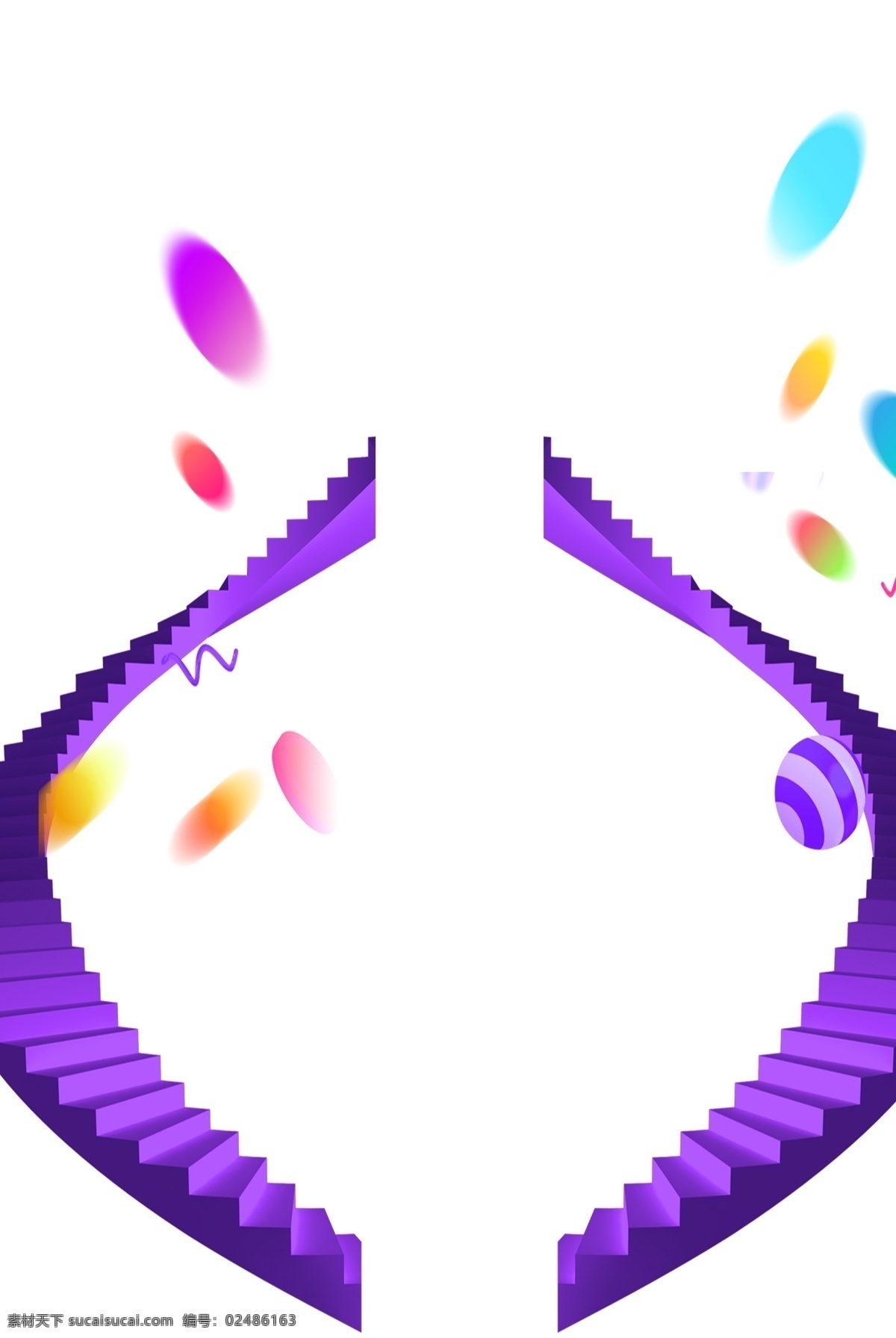 紫色旋转楼梯 紫色 旋转 楼梯 舞台 海报 创意