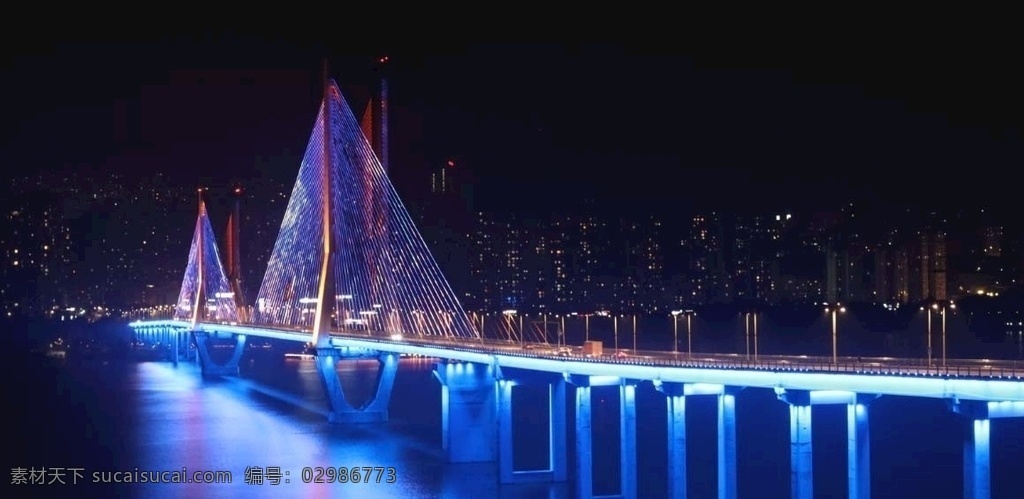 云阳 长江大桥 夜景 云阳长江大桥 亮化工程 灯光 长江 桥 云阳高清图 旅游摄影 人文景观