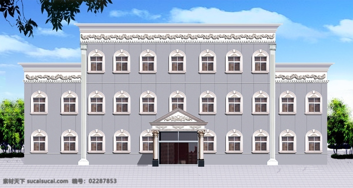 花边 环境设计 建筑设计 建筑效果图 欧式建筑 欧式 建筑 效果图 源文件 柱子 模板下载 装饰素材