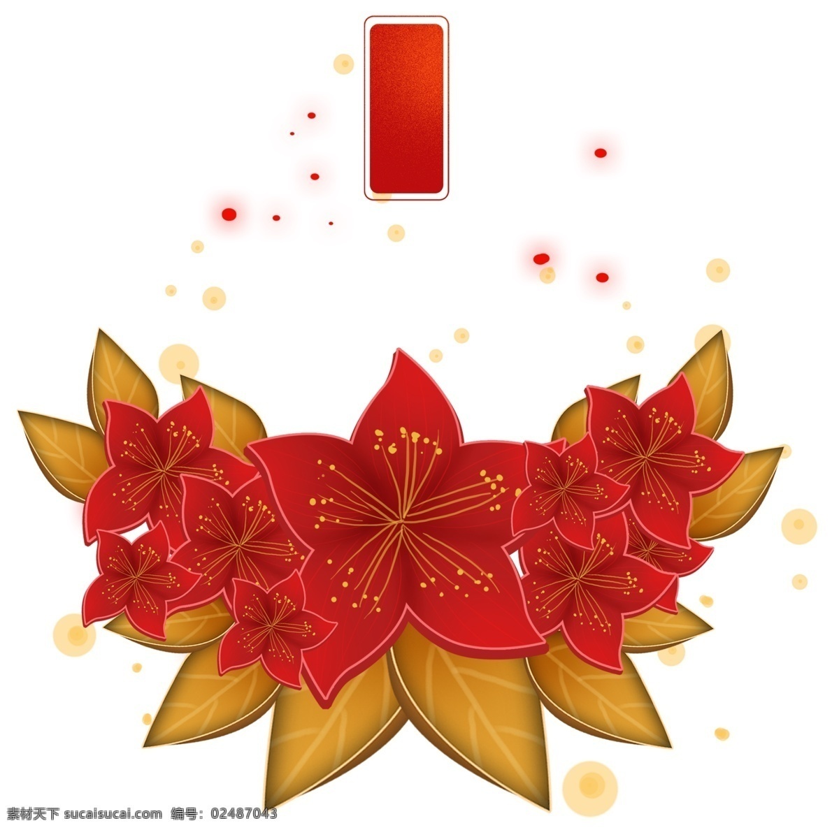 新年 中式 红色 梅花 装饰 中国风 新年喜庆梅花 红色花朵 红梅 新年梅花 新年梅花装饰 新年红梅 古风