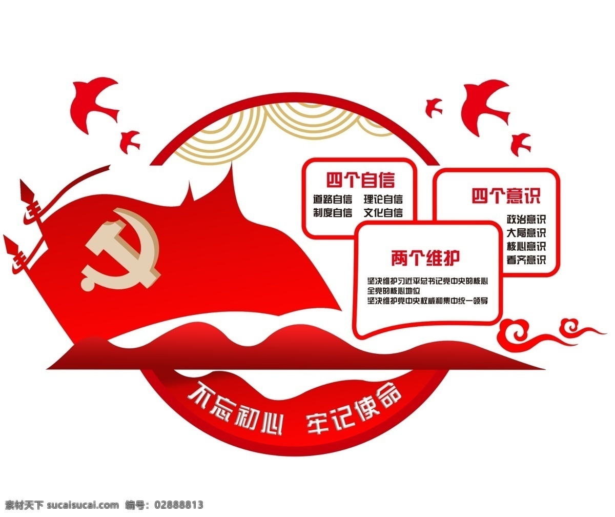 四个自信图片 自信 意识 党建 文化 红旗驿站 展板模板