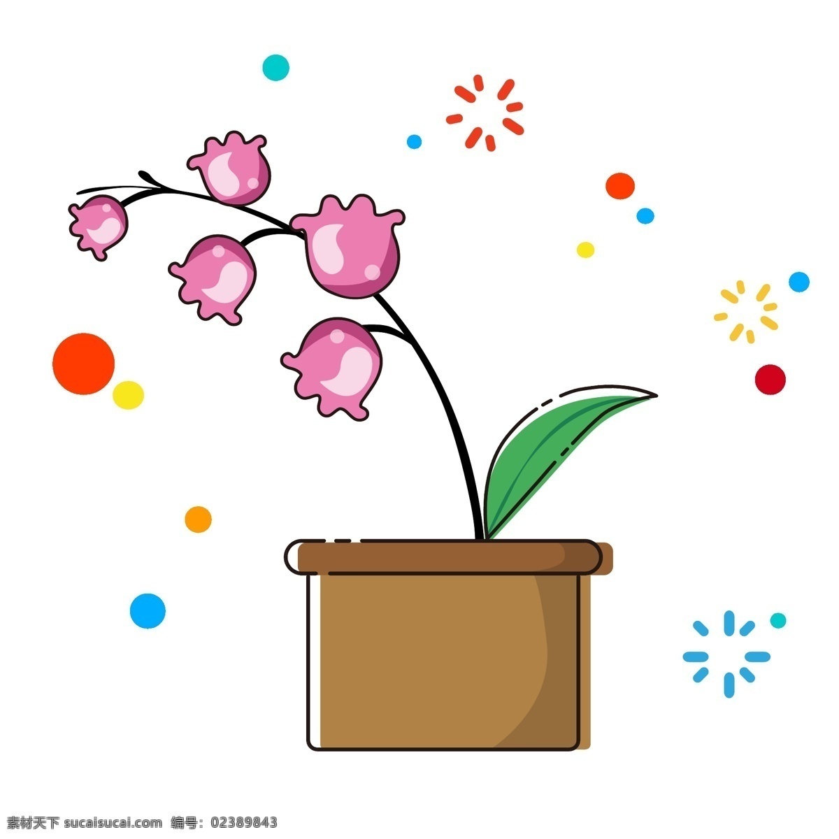 mbe 卡通 手绘 花卉 植物 铃兰 矢量 可爱