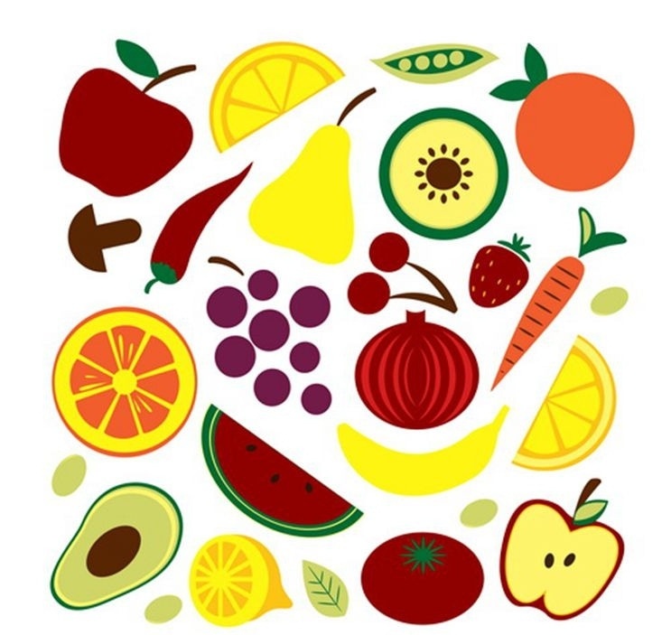 苹果水果 柠檬 菠萝 鸭梨 樱桃 胡萝卜 苹果 蔬菜 卡通蔬菜 卡通设计 矢量