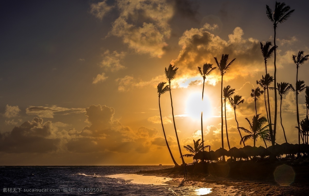 海边 椰子树 风景 晚霞 霞光 日落 大海 海浪 沙滩 自然风光 海洋海边 大海图片 风景图片