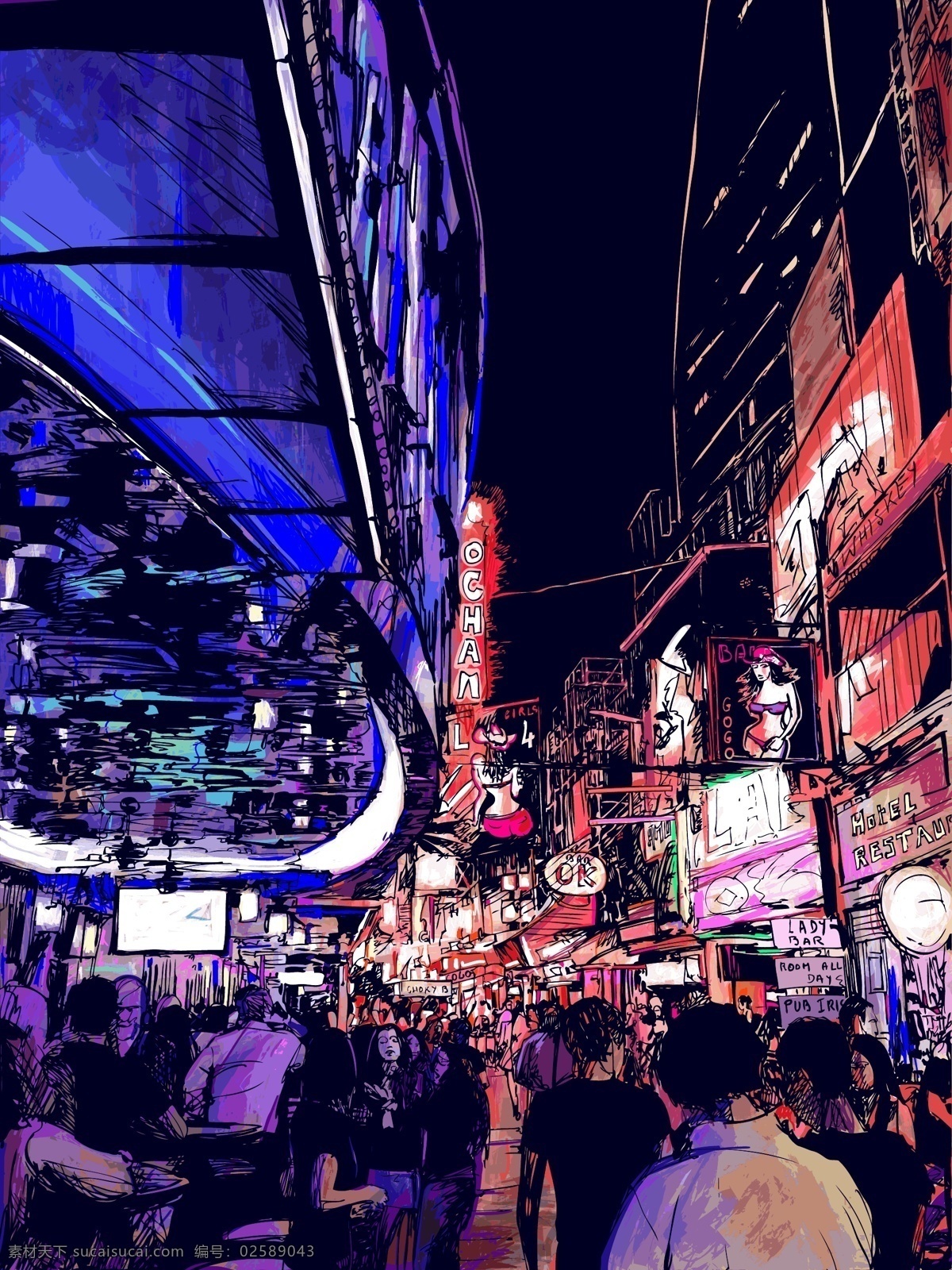 背景 城市 城市建筑 都市 繁华 风景 公路 建筑家居 卡通 夜市矢量素材 夜市模板下载 夜市 手绘城市 行人 手绘 矢量 城市建筑主题 矢量图