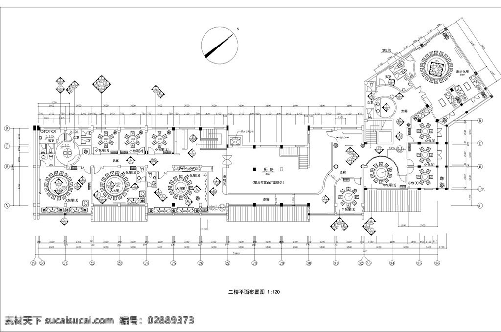 中式 餐厅 施工图 餐饮 装饰 装修 室内设计 cad 最新 平面图 平面 布置图