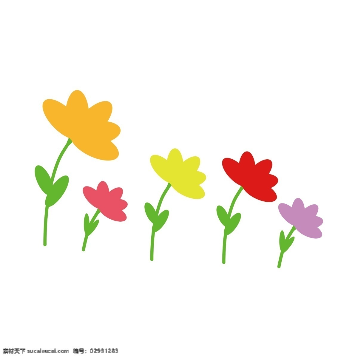 卡通 花朵 彩色 小花 小清新