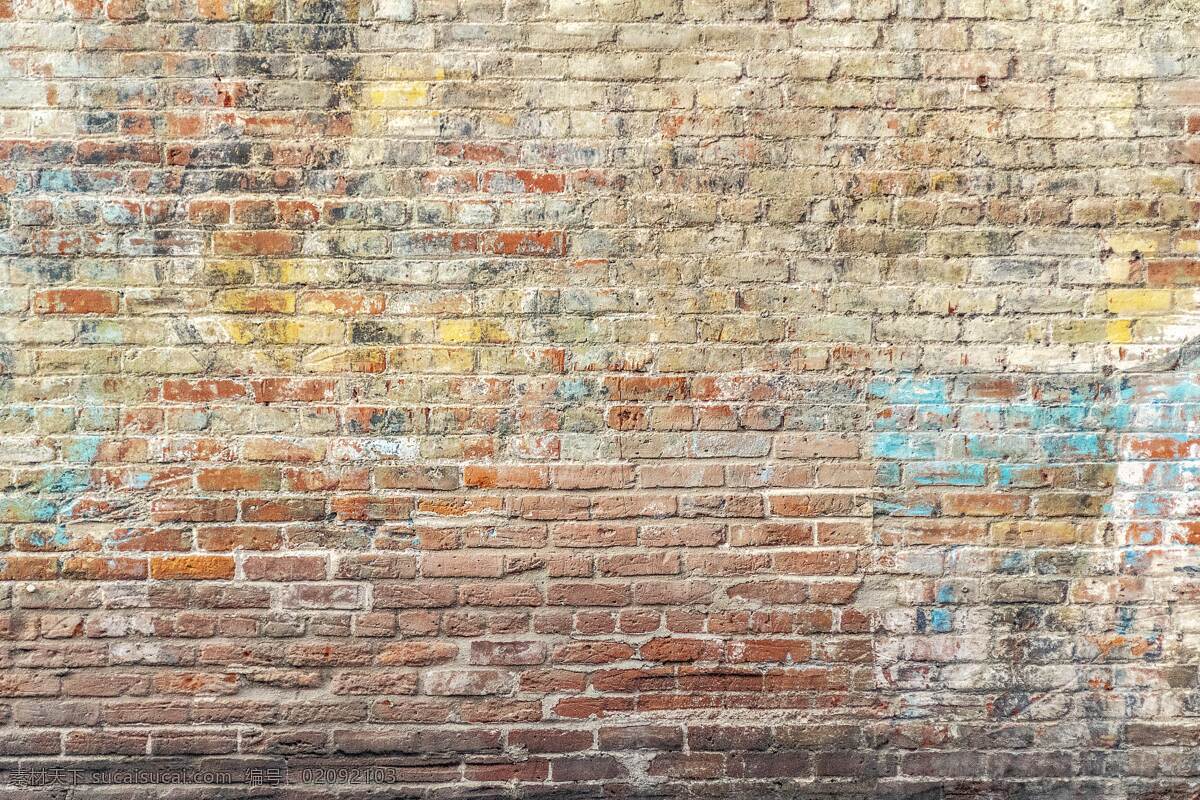 涂鸦墙壁 墙壁 彩色 破旧 建筑 砖头 旅游摄影 人文景观