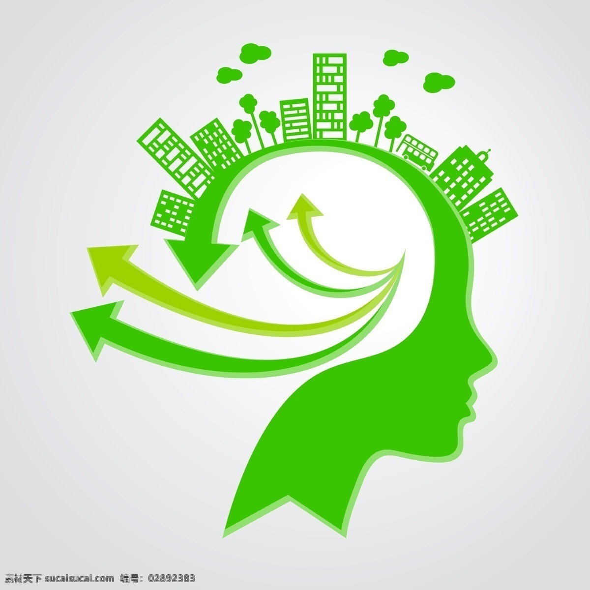 生态 概念 抽象 女孩 logo 模板 绿色 保护环境 侧脸 logo模板