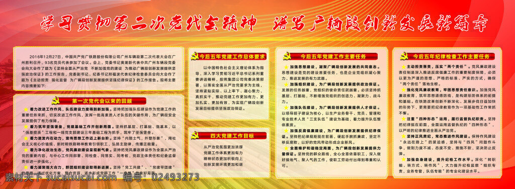 学习贯彻 二 次 党代会 精神 铁路 车辆段 火车 党 党建 展板 海报 招贴