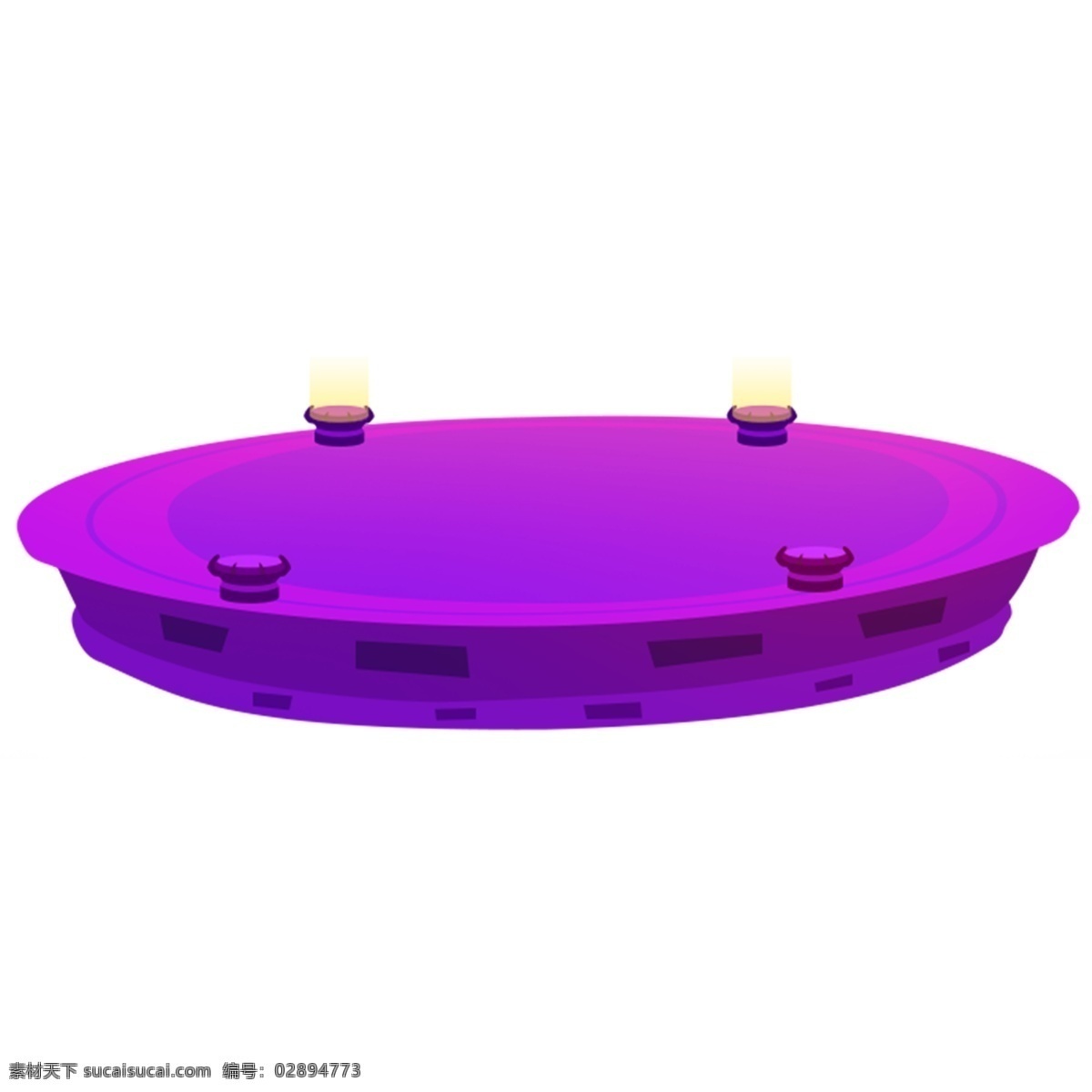 紫色 科技 感 舞台 卡通 未来感 圆形 装饰素材