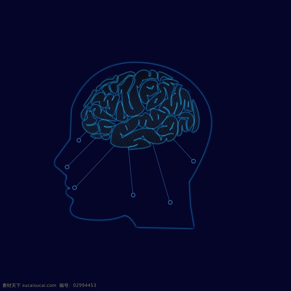 原创 科技 人工智能 大脑 元素 智慧 蓝色