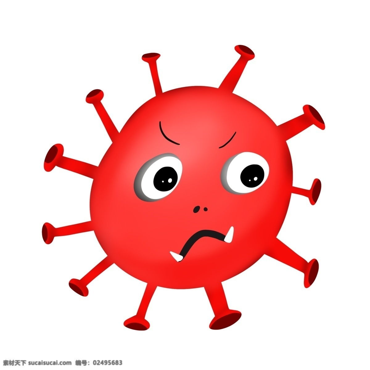 红色 有害 细菌 插画 红色的细菌 卡通插画 有害细菌 细菌插画 病菌插画 病菌细菌 大眼睛细菌