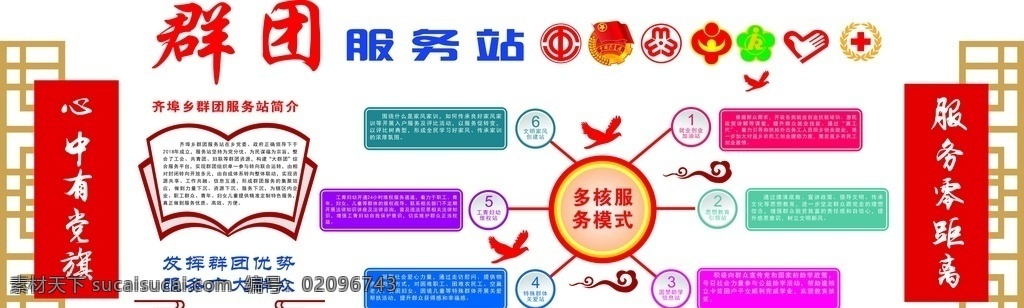 群团服务站 群团 共青团 工会 妇联 妇女之家 室内广告设计