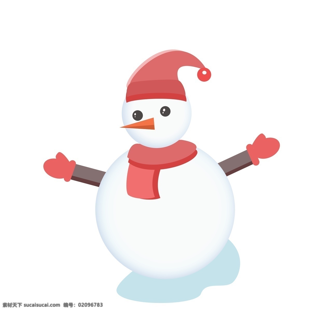 冬日 清新 圣诞节 雪人 元素 卡通 简约 雪人元素 堆雪人