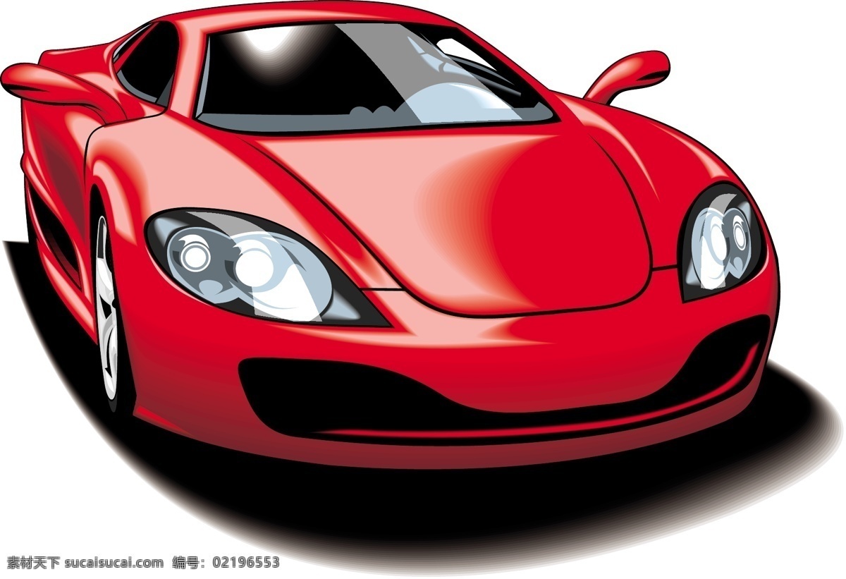 精美 红色 跑车 矢量 f1 卡通 汽车 矢量素材 矢量图 其他矢量图